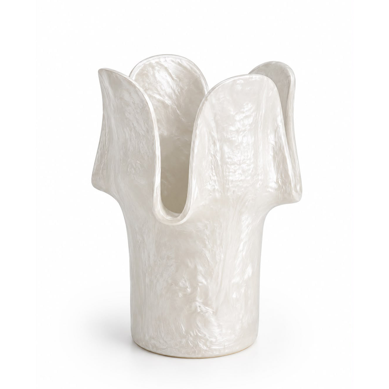 Pearl White Sculptural Vase