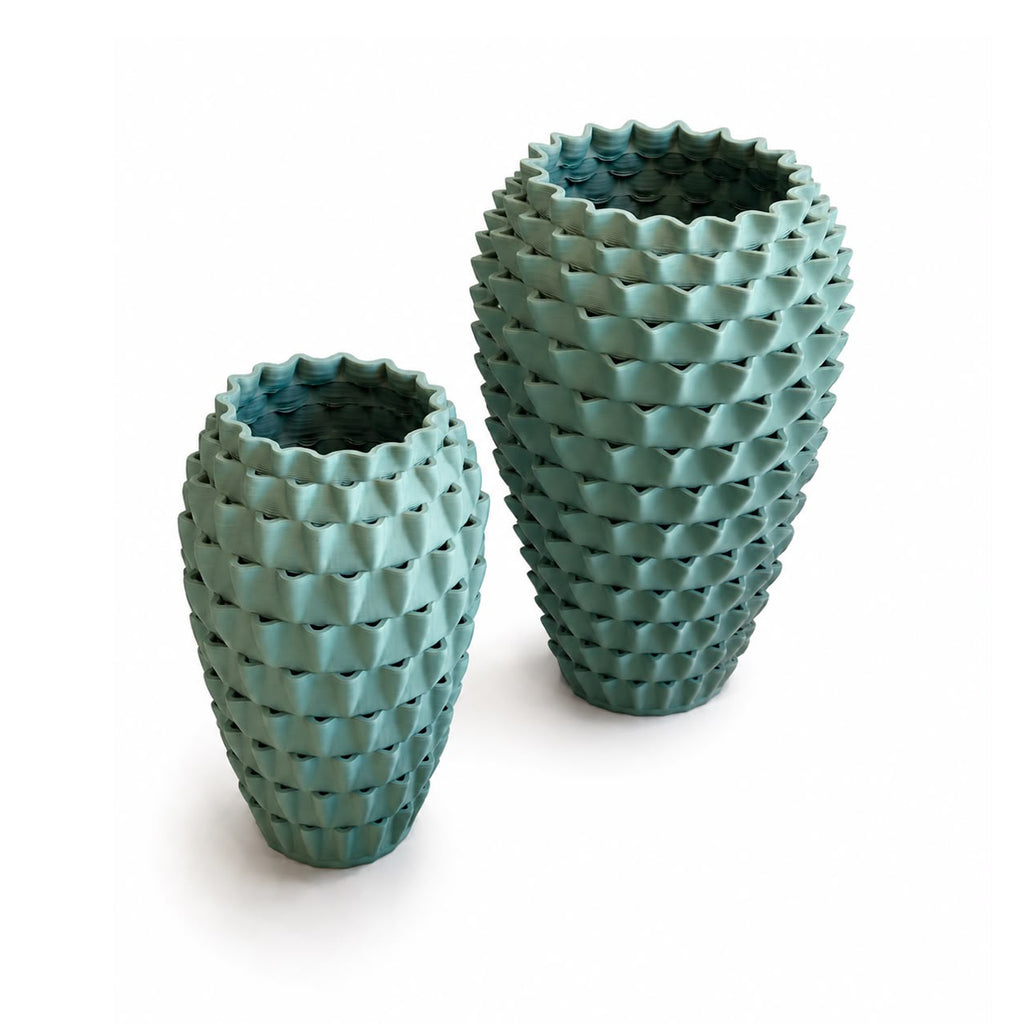 Teal Edged Vase