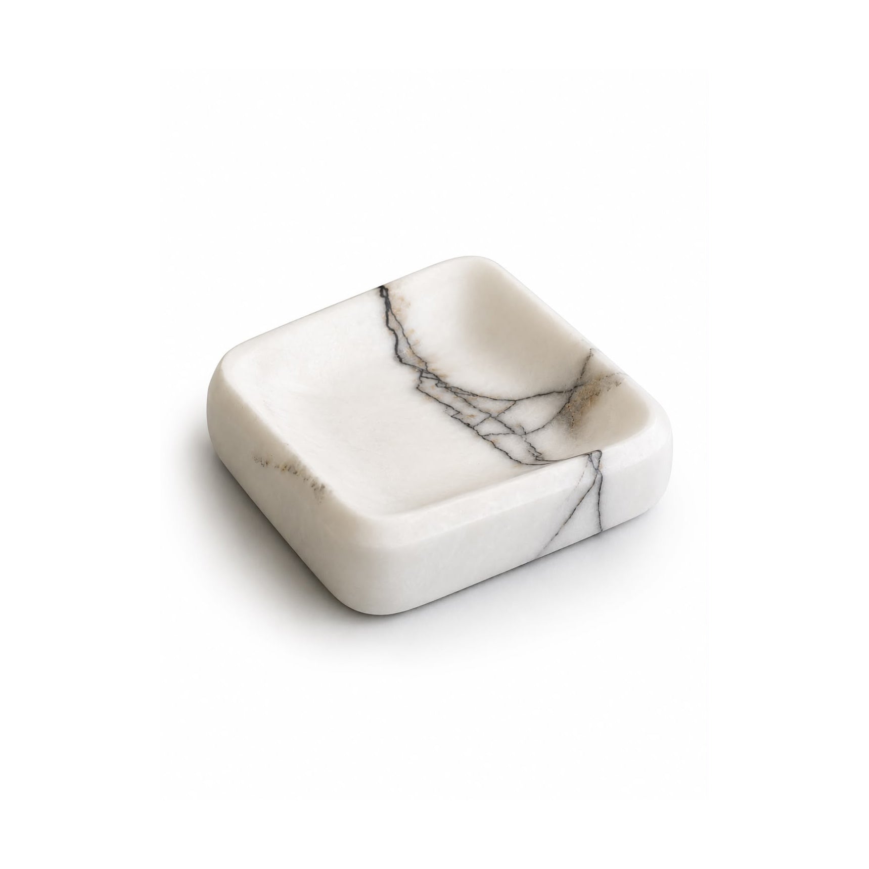 White Marble Geometric Ashtray