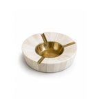 Bone Inlay & Brass Round Ashtray