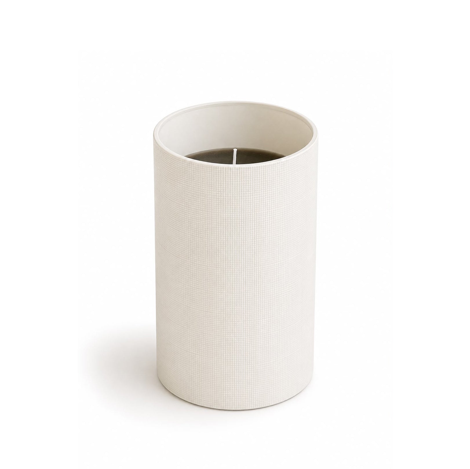 White Striped Black Candle