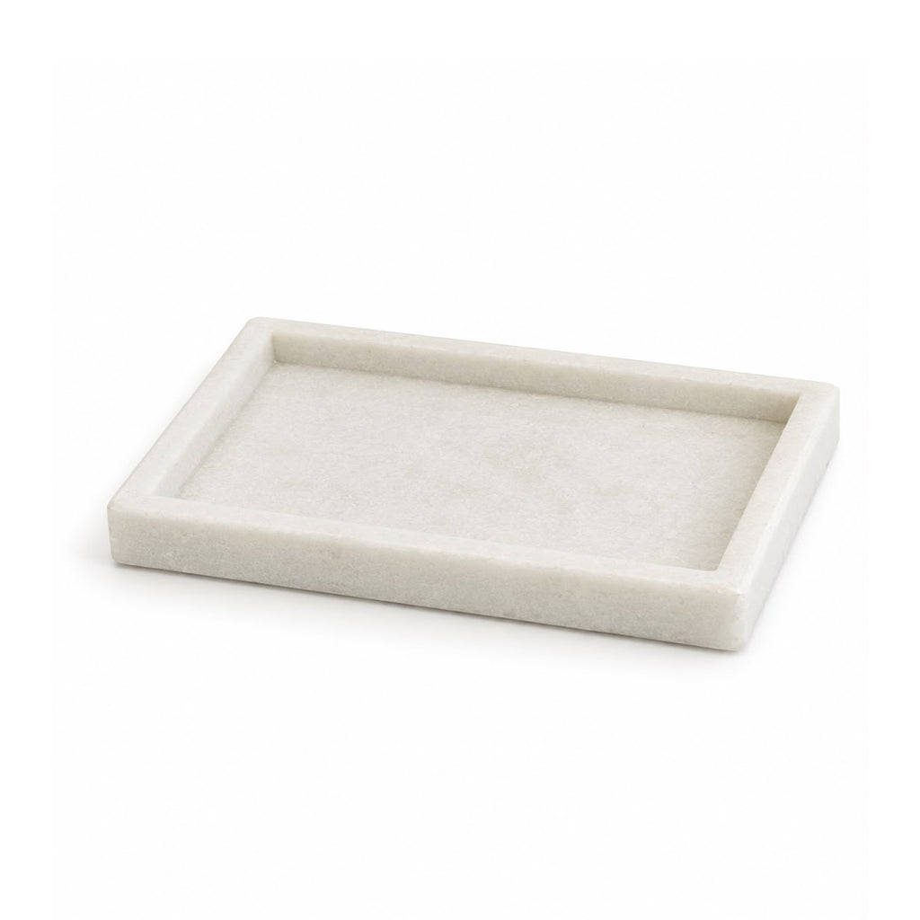 White Stone Decorative Tray