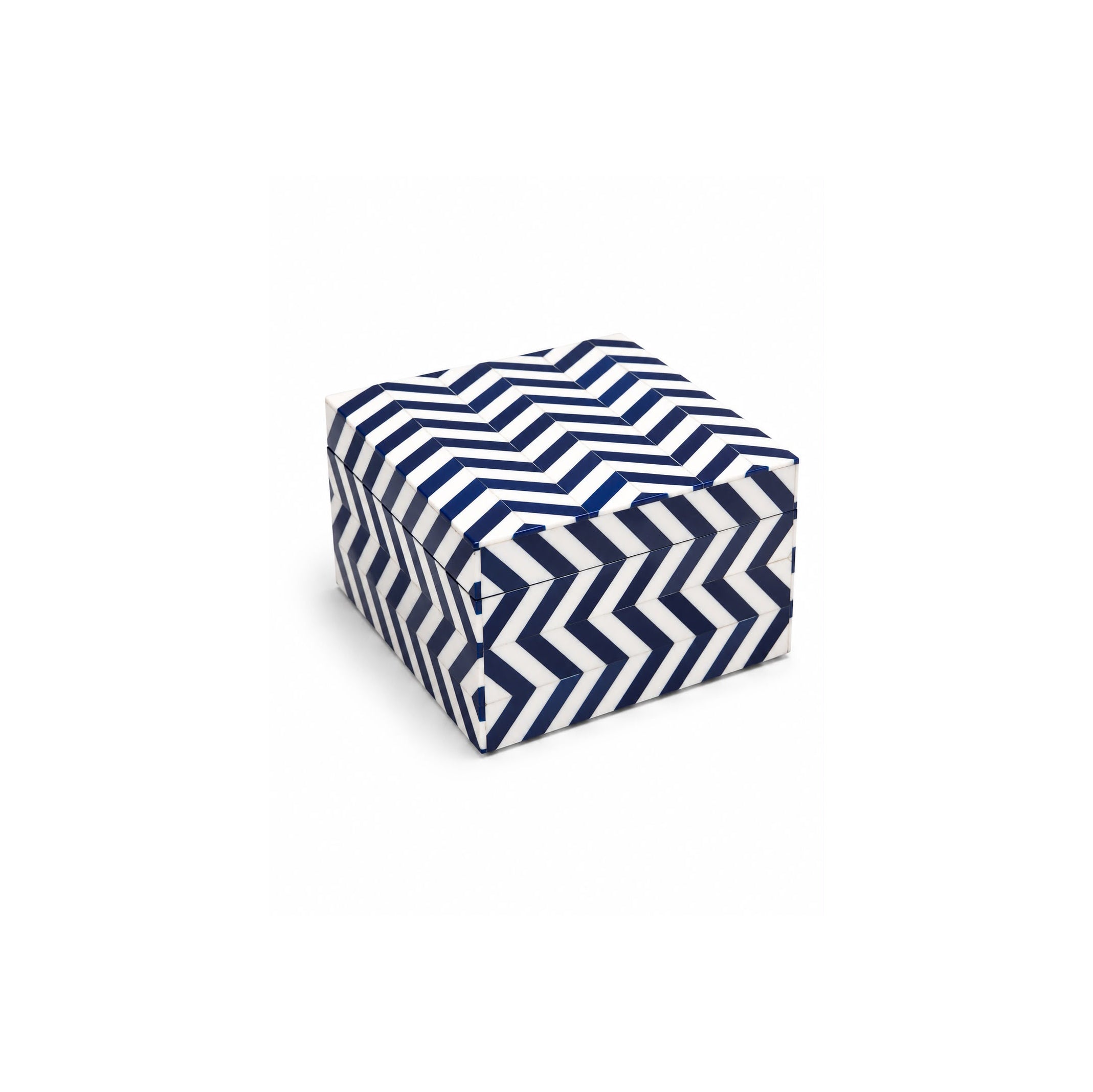 Navy Chevron Inlay Box