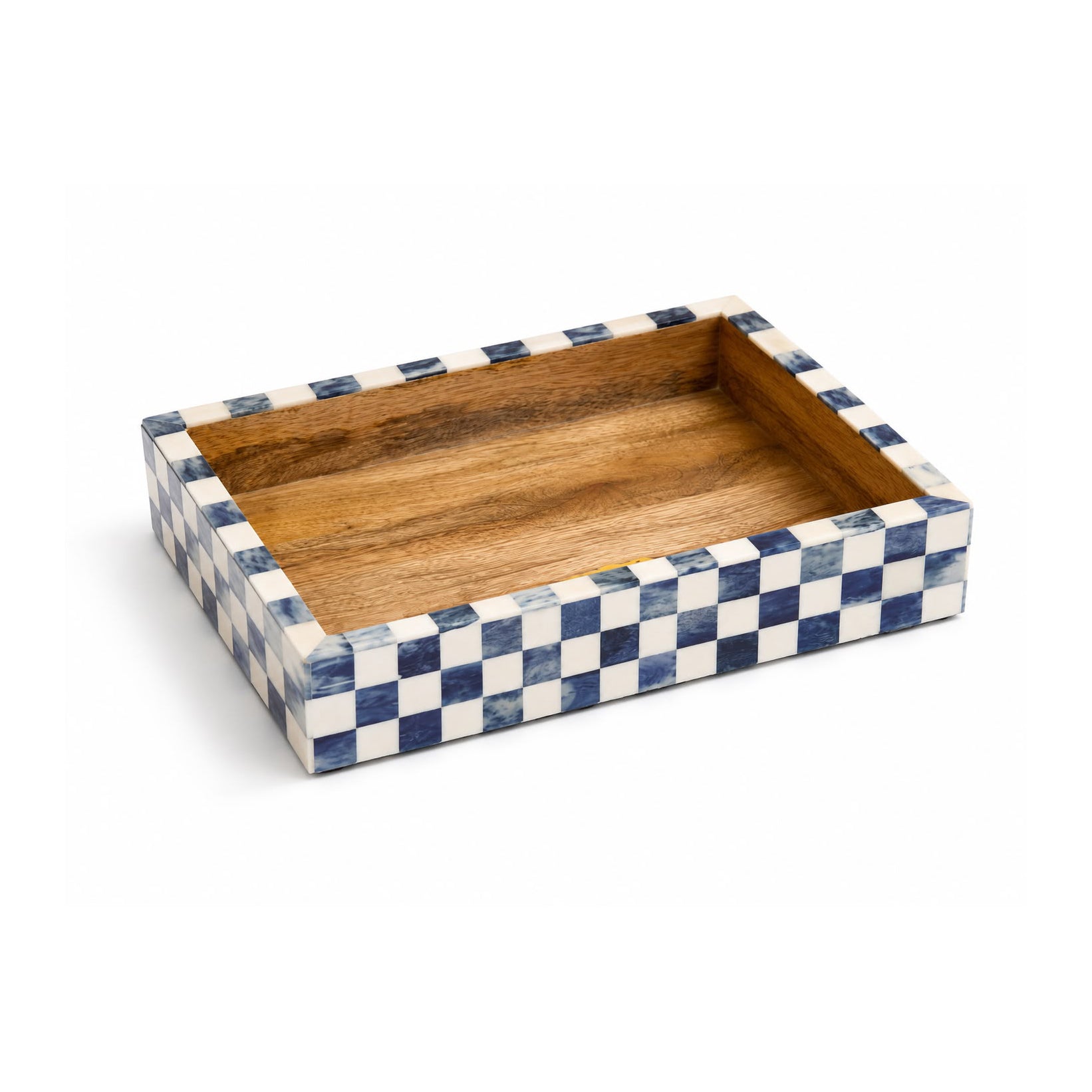 Indigo Checkered Inlay Tray