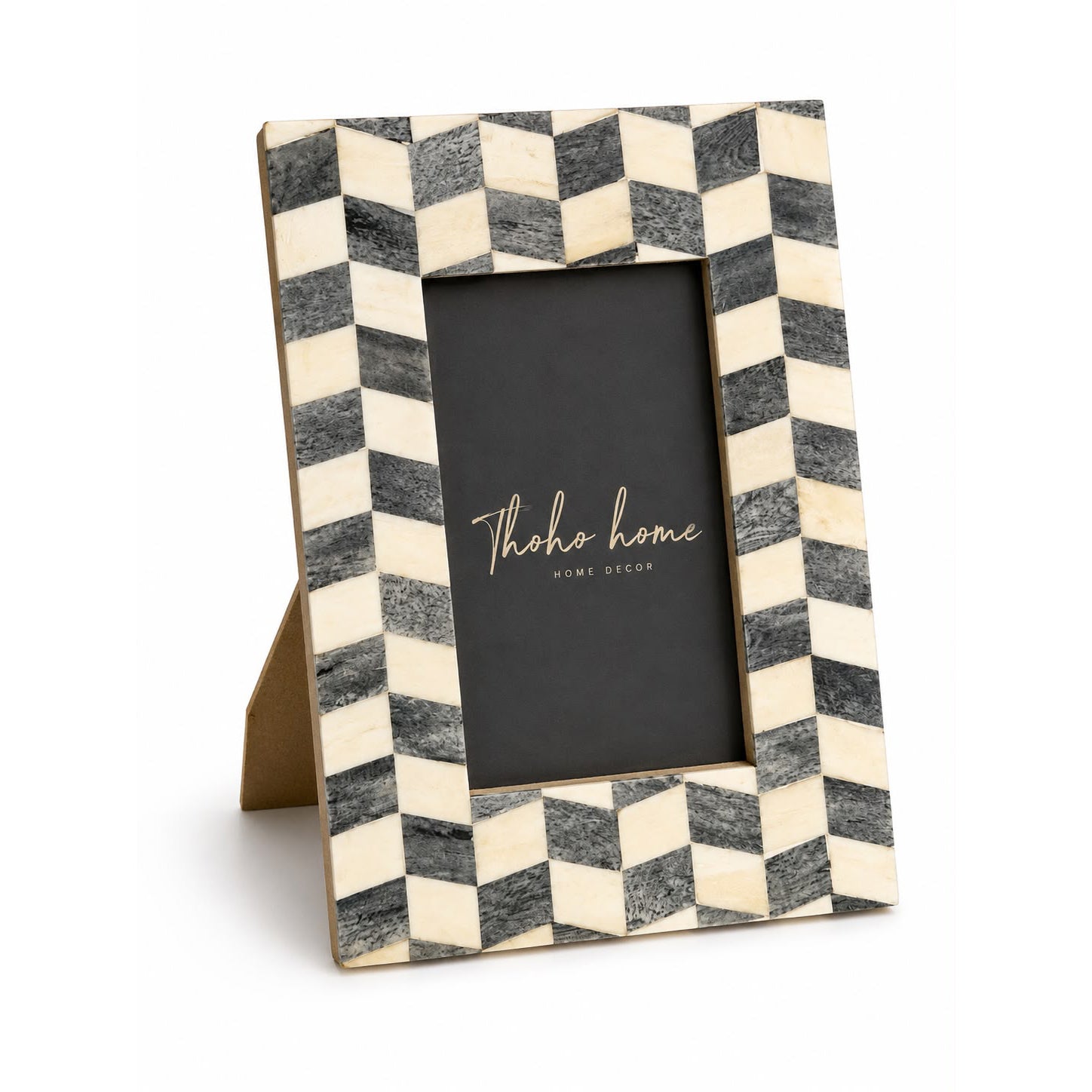 Checkered Bone Inlay Photo Frame