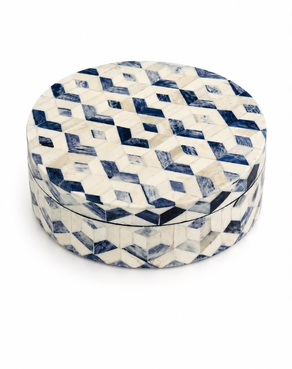 Blue Mosaic Inlay Trinket Box
