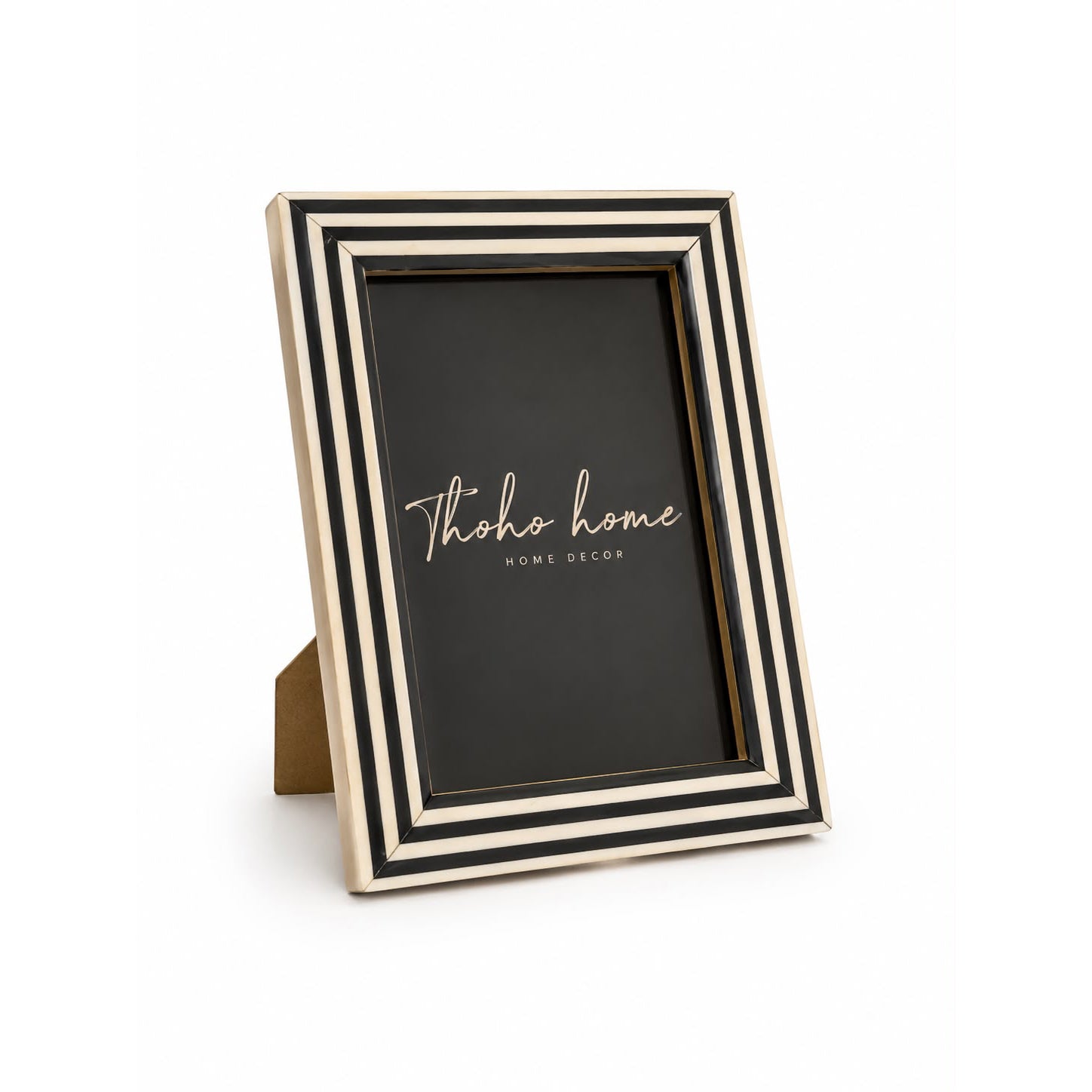 Black striped Bone Inlay Photo Frame (Large)
