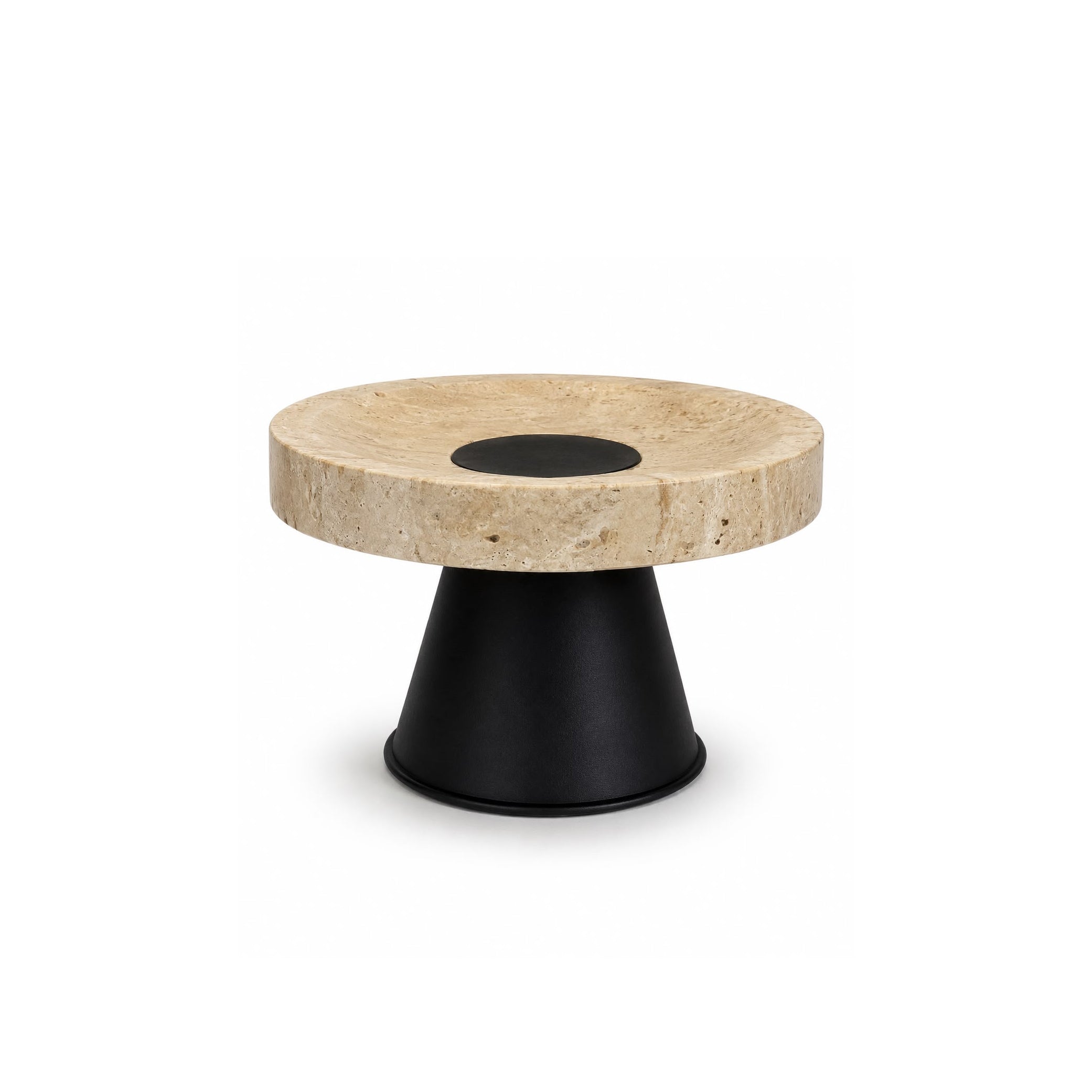 Travertine Pedestal Plate (Small)