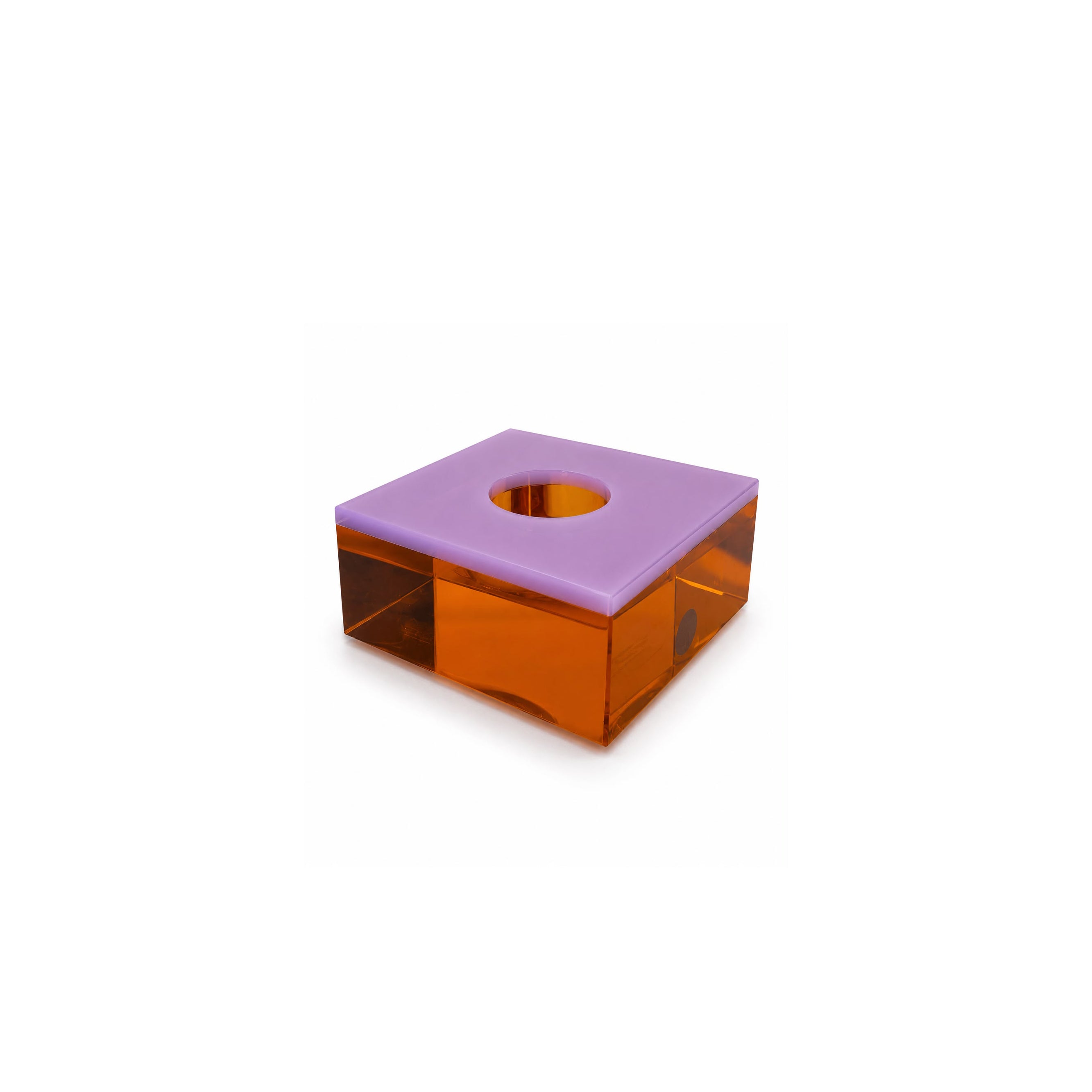 Flux Pink & Orange Crystal Tealight Holder