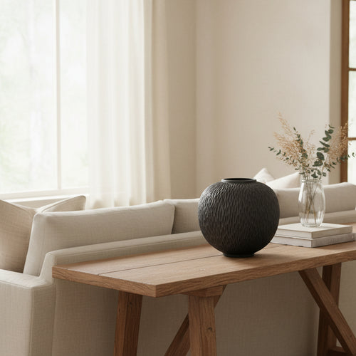 Black Rounded Vase