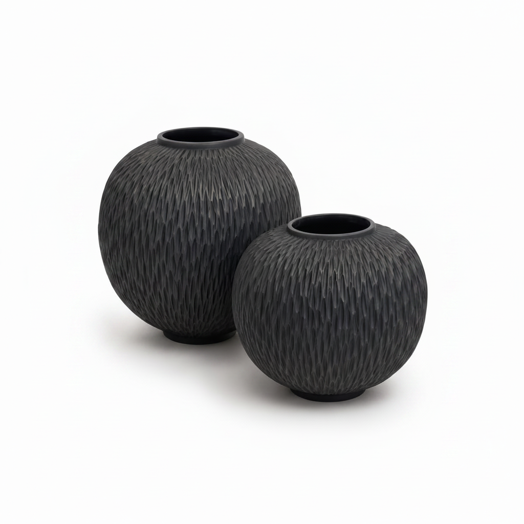 Black Rounded Vase