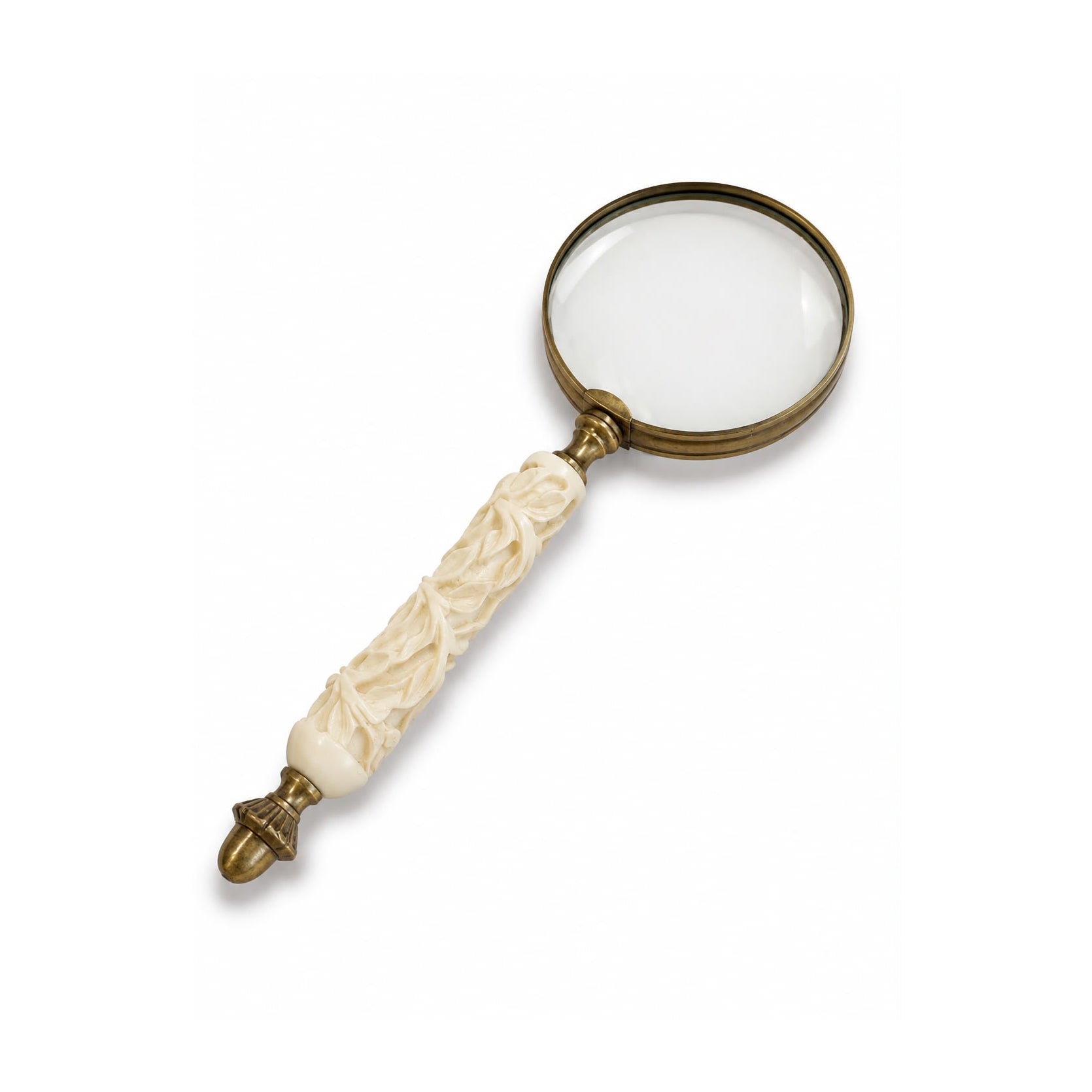 Carved Bone & Brass Magnifier