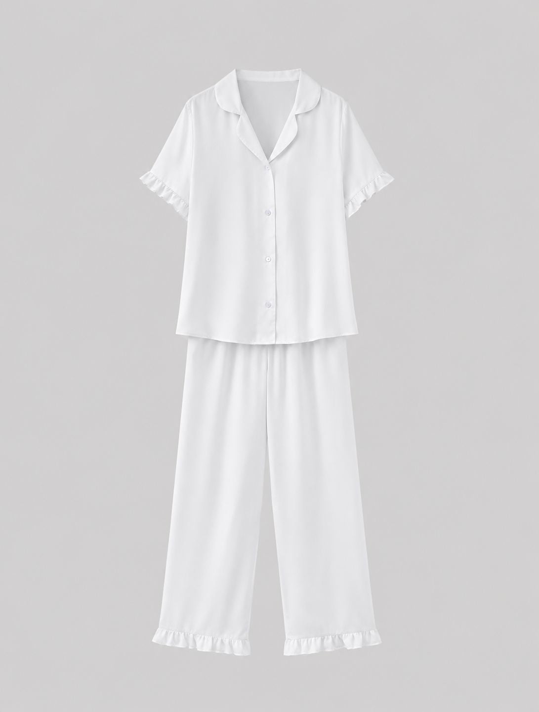 Ruffle Long Pants and Short Sleeve