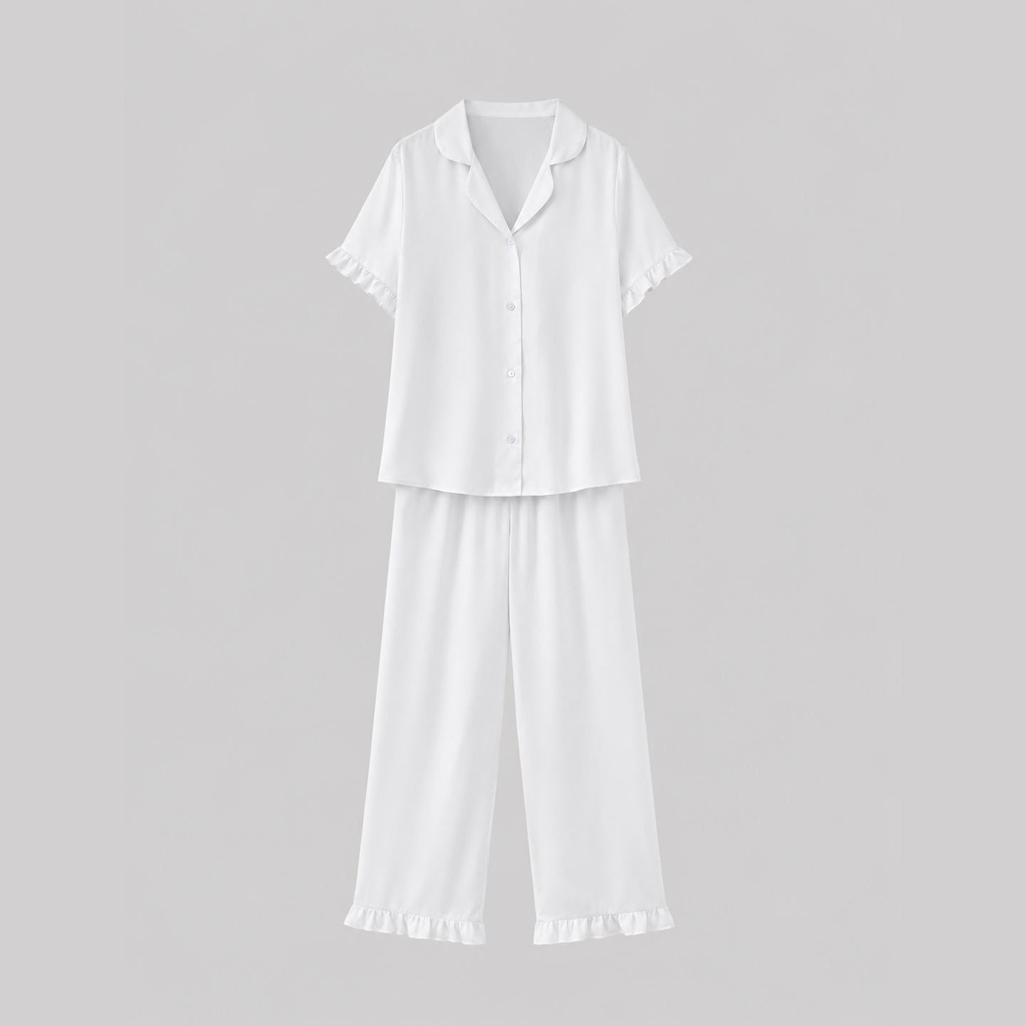 Ruffle Long Pants and Short Sleeve