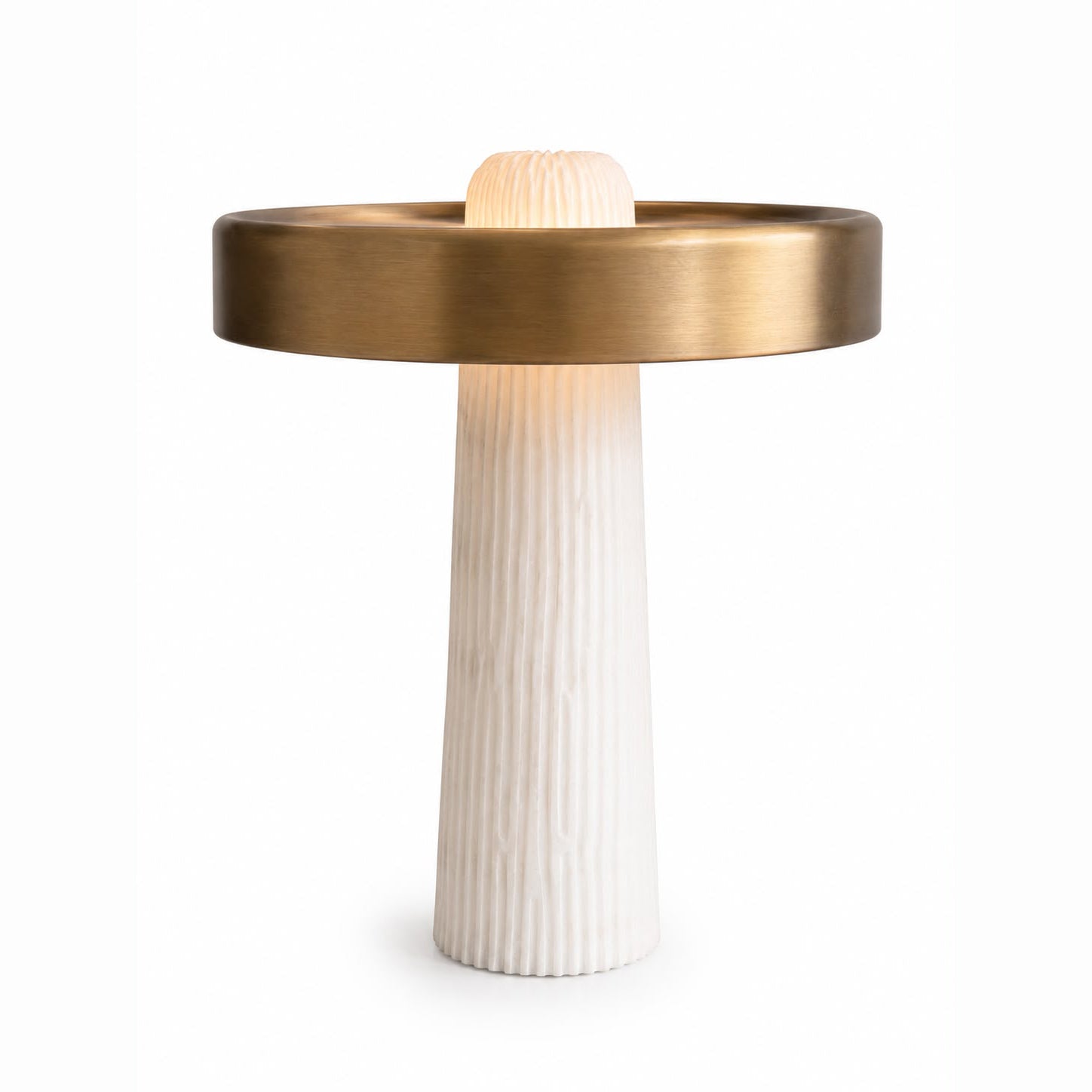 Marble & Golden Brass LED Table Lamp