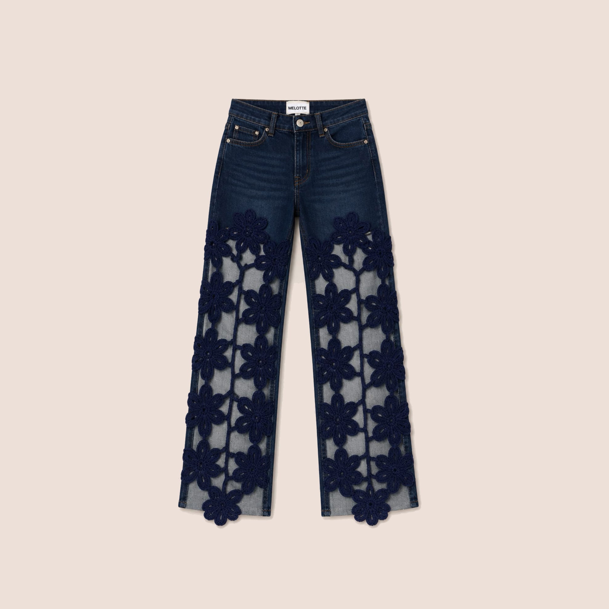 Floral Window Jeans (Blue)
