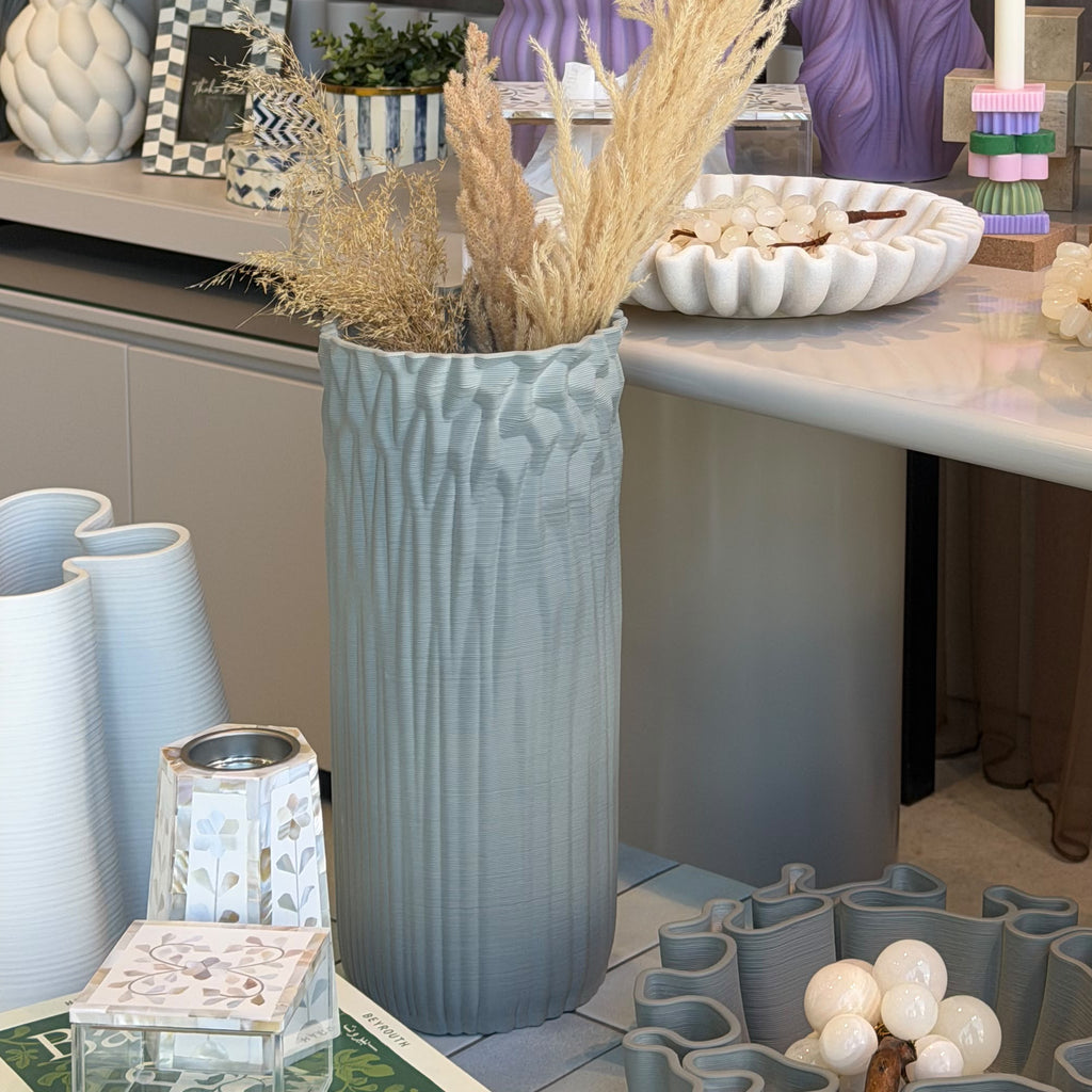 Mist Blue Ripple Vase