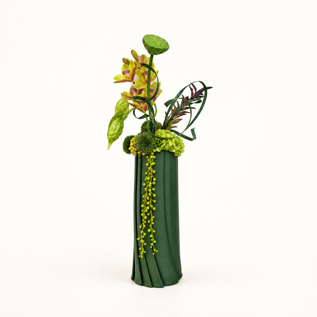 Green & Plum Orchid Arrangement