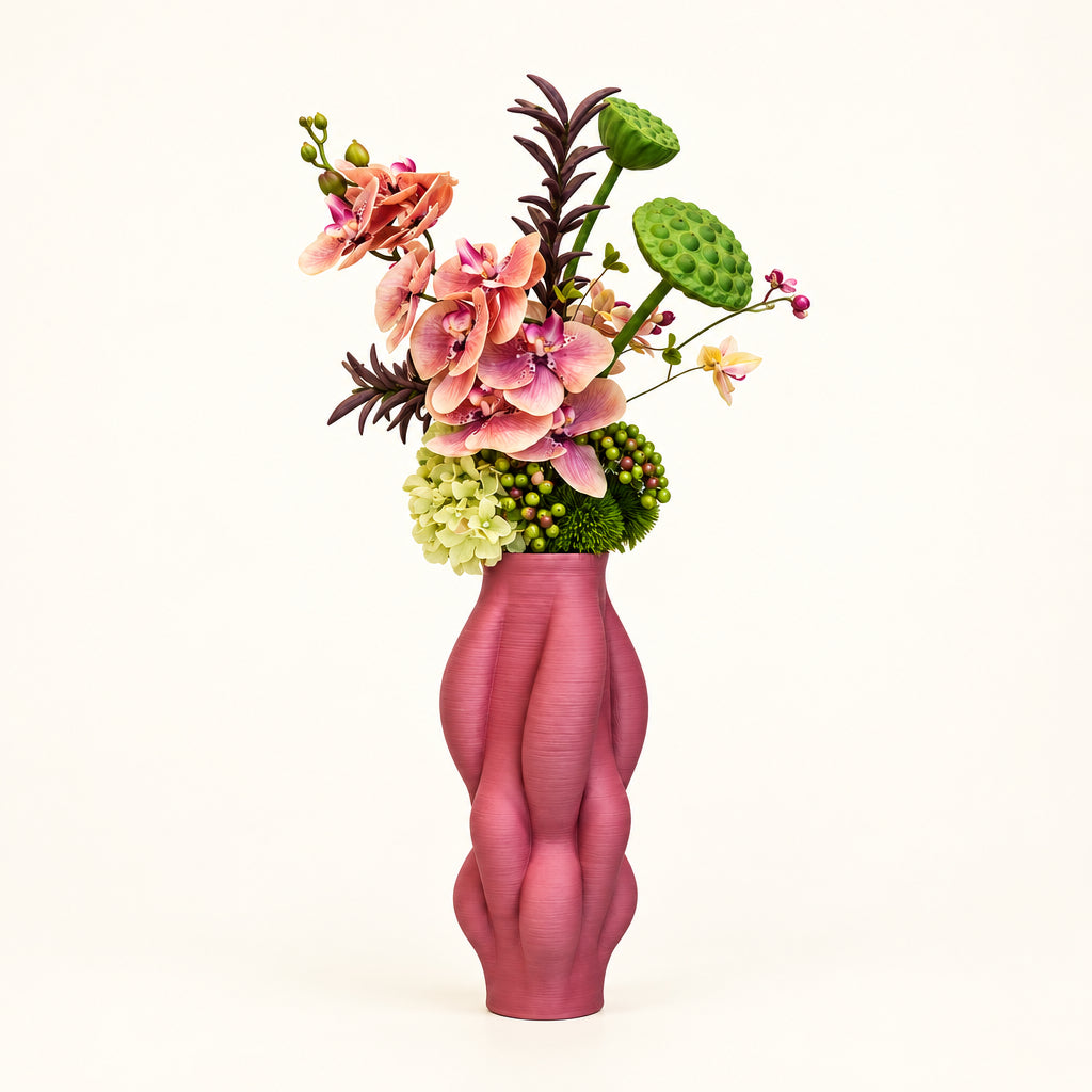 Apricot Orchids & Greens Arrangement