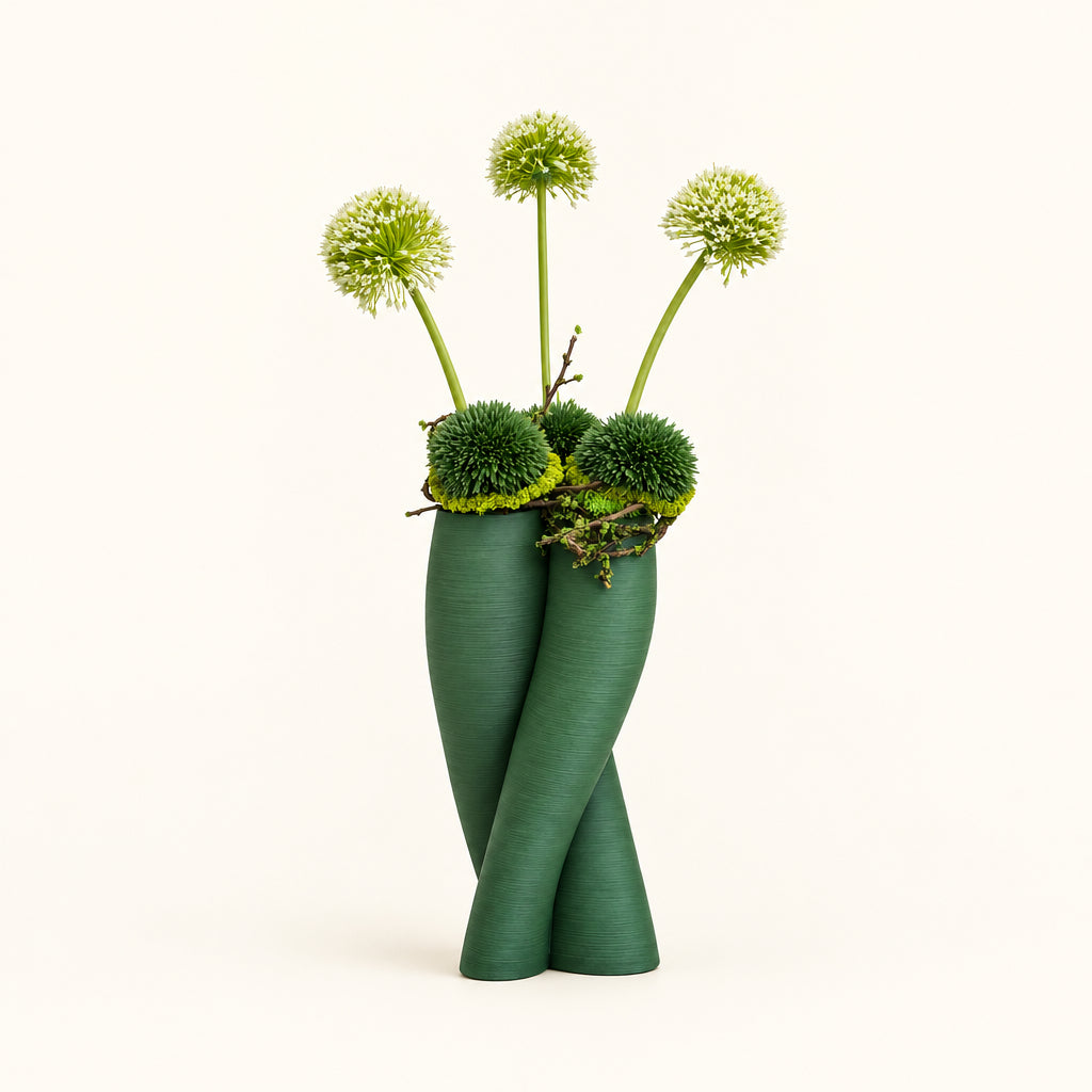 Three Stems Moss and Petal Arrangement