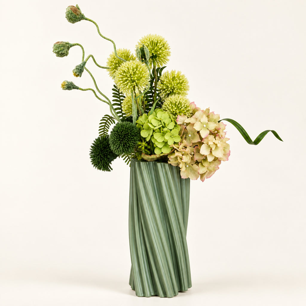 All Greens & Hydrangea Arrangement
