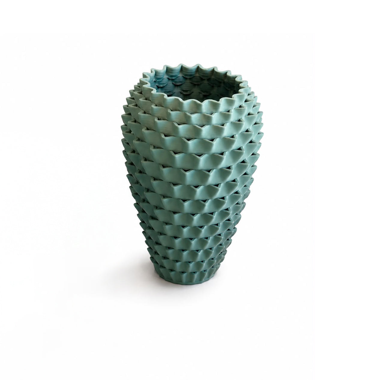 Teal Edged Vase