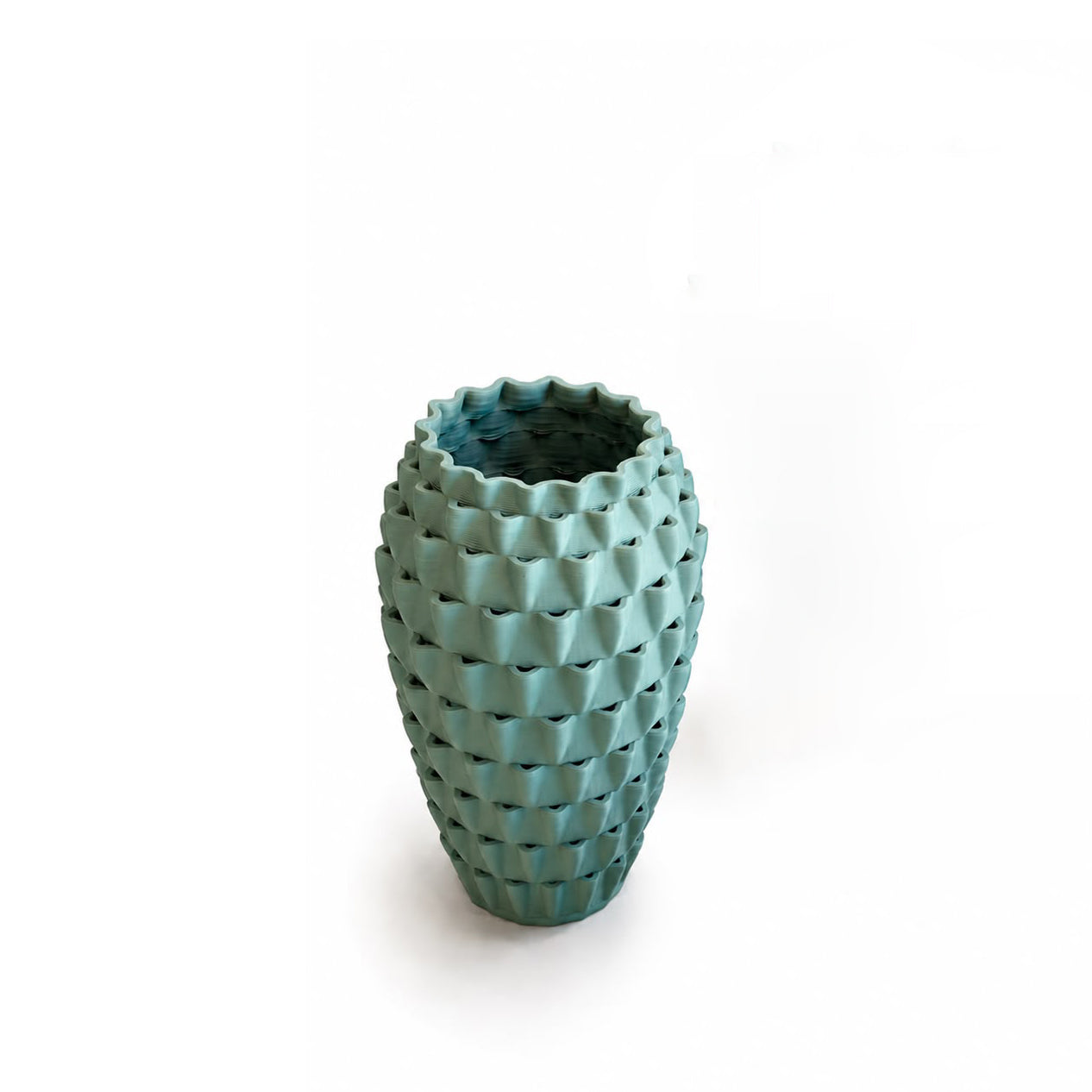 Teal Edged Vase
