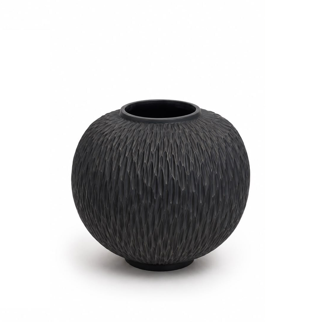 Black Rounded Vase