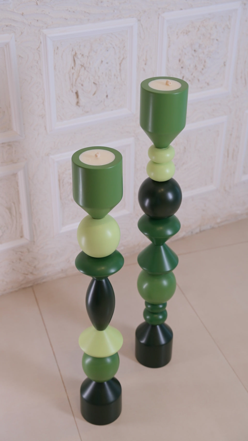 Pillar Candle Set (Green)