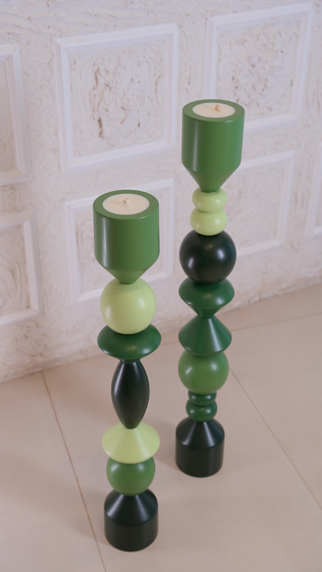 Pillar Candle Set (Green)