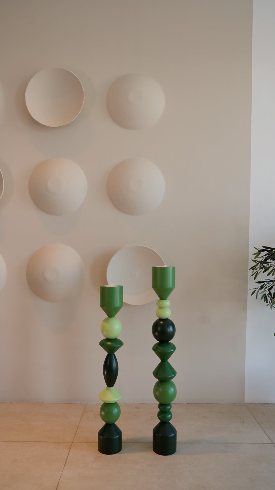 Pillar Candle Set (Green)