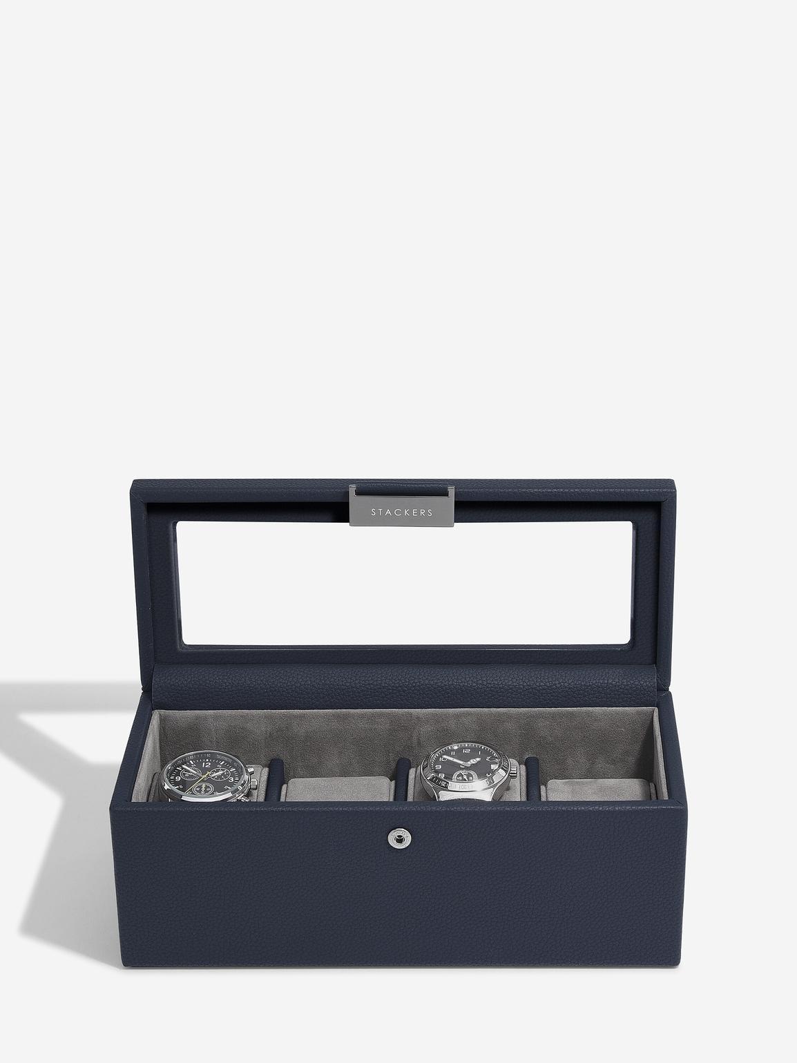 4 Piece Watch Box Navy